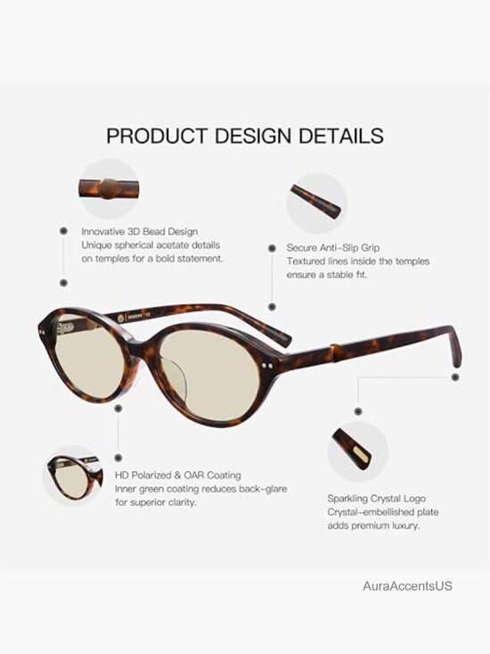 Retro Oval Polarized Sunglasses Geek Chic Y2K Acetate Frame